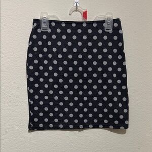Polka Dot Dark Gray and White Skirt